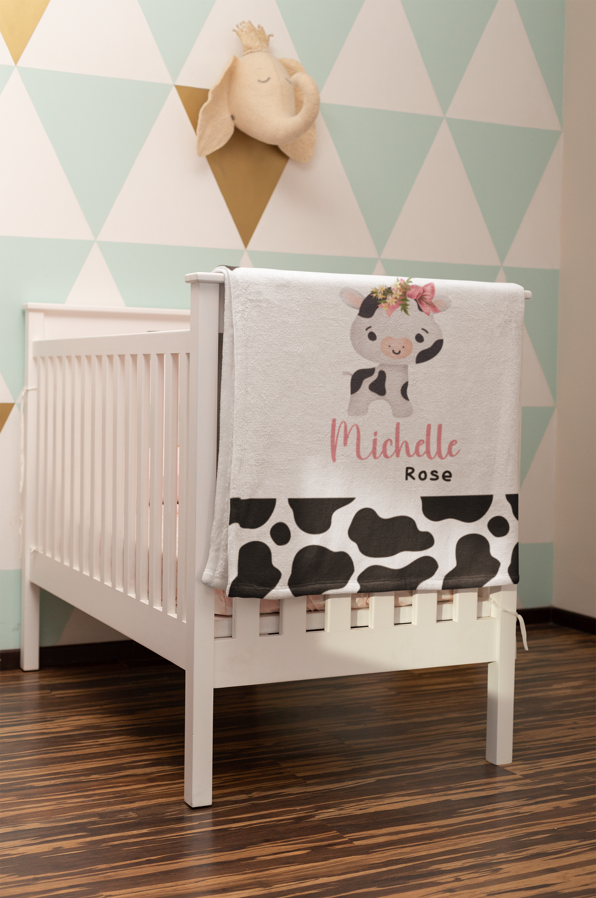 Personalized Cow Blanket